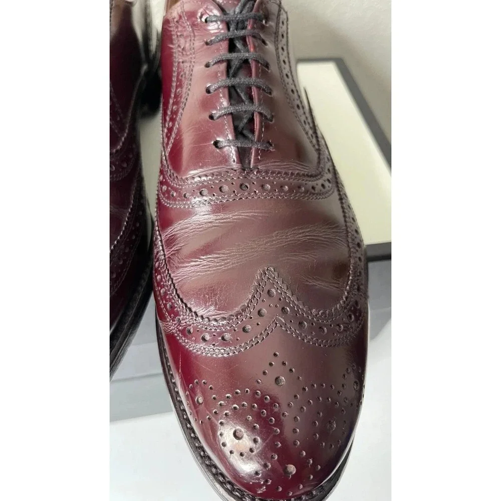 Allen Edmonds Lloyd 14608 Wingtip Burgundy Leather Oxford Dress Shoes Men's 11 C